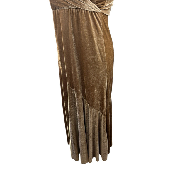 Mia Joy Crushed Velvet Maxi Sleeveless Dress Mocha Brown Women's Size Large - Picture 7 of 15